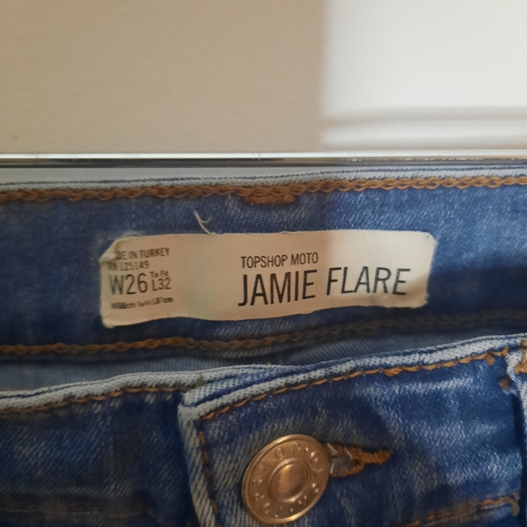 Topshop Women's Flare Leg Blue Jeans - Picture 2 of 5